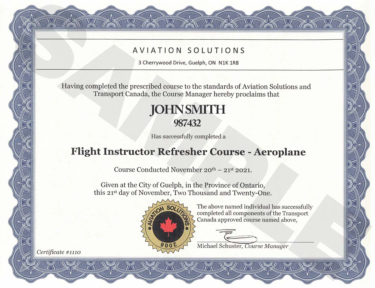 Flight Instructor Refresher Course Runup ca